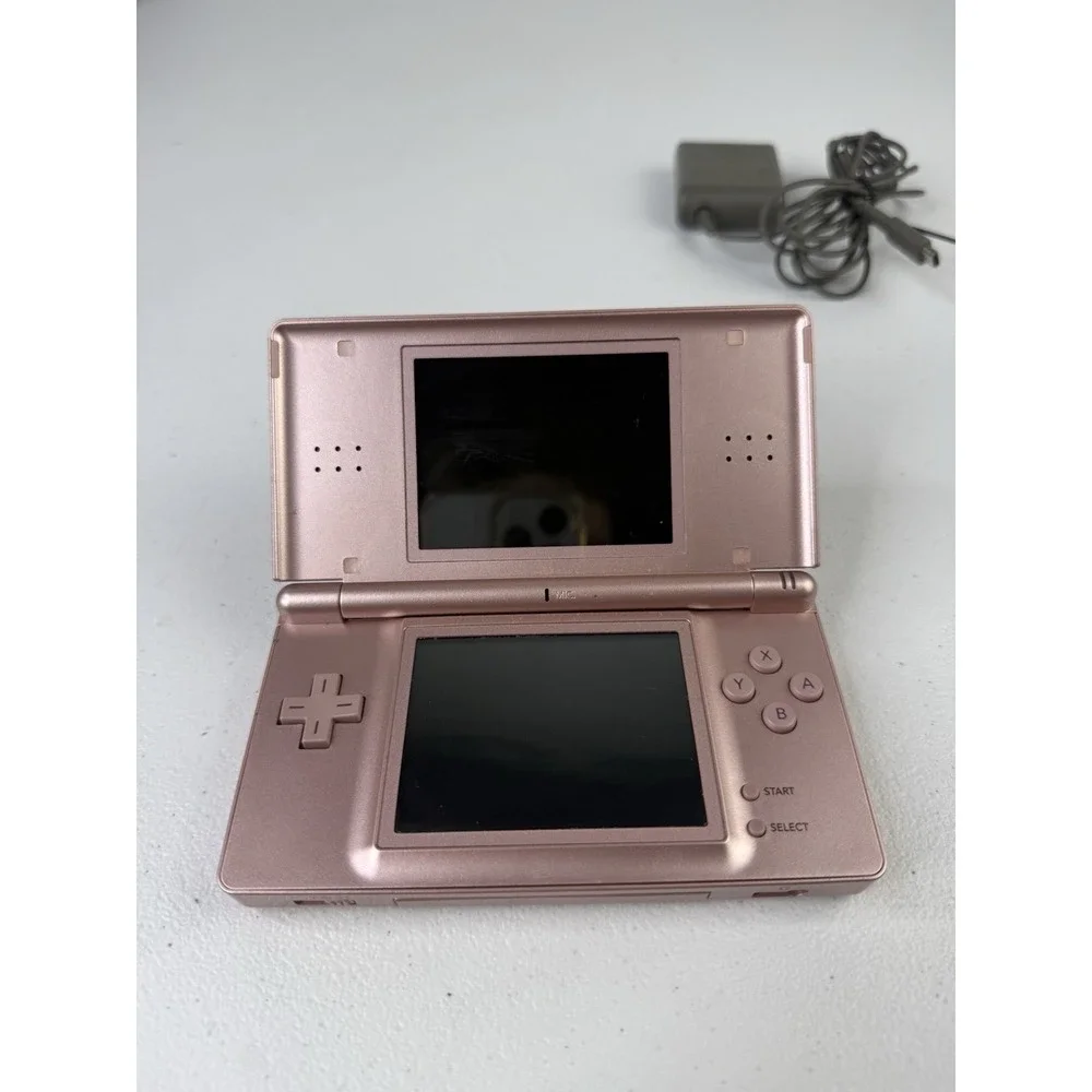 Nintendo DS Lite Metallic Rose Bundle - Games + Charger